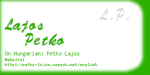 lajos petko business card